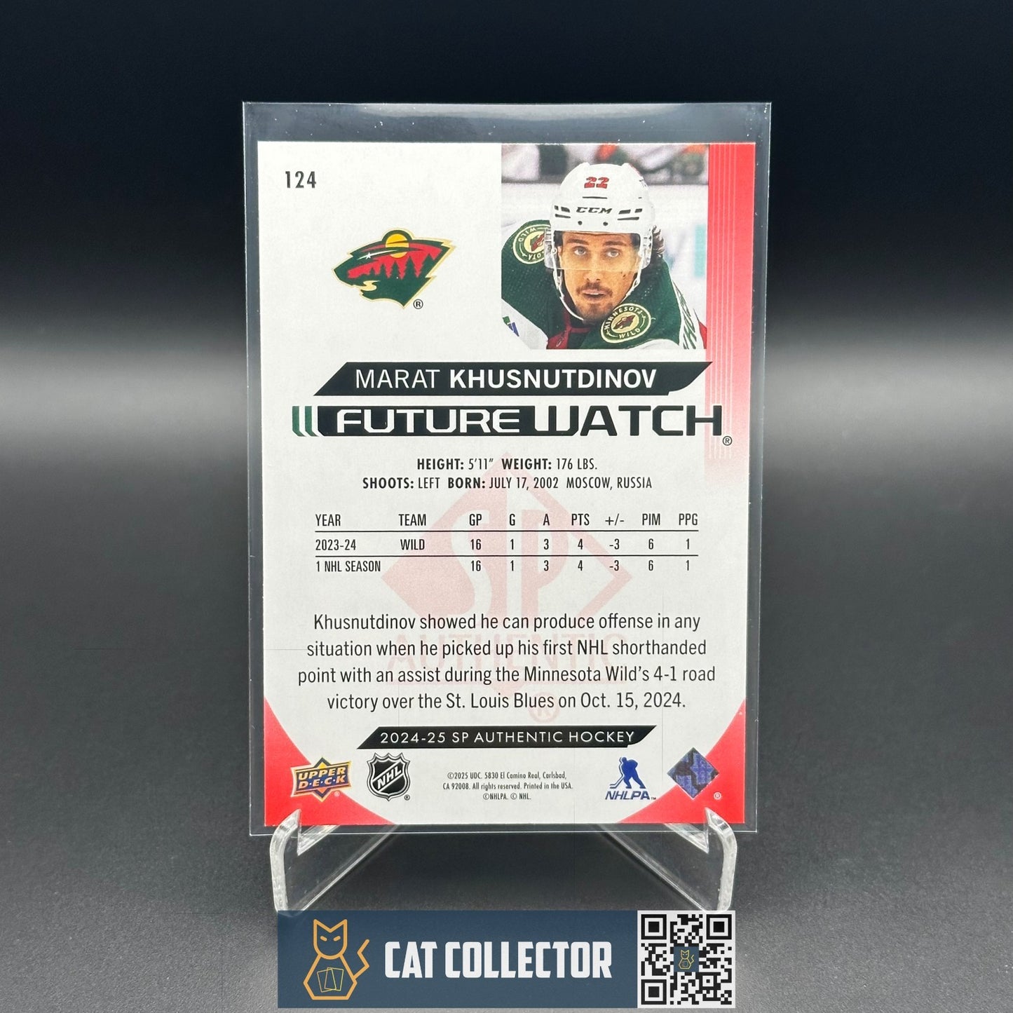 2024-25 UD SP Authentic MARAT KHUSNUTDINOV #124 Future Watch Limited Red RC