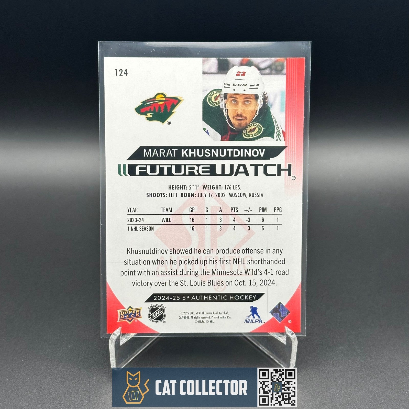 2024-25 UD SP Authentic MARAT KHUSNUTDINOV #124 Future Watch Limited Red RC