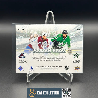 2024-25 UD Credentials N. MACKINNON / W. JOHNSTON #FF-JM Frozen Fight Red /199