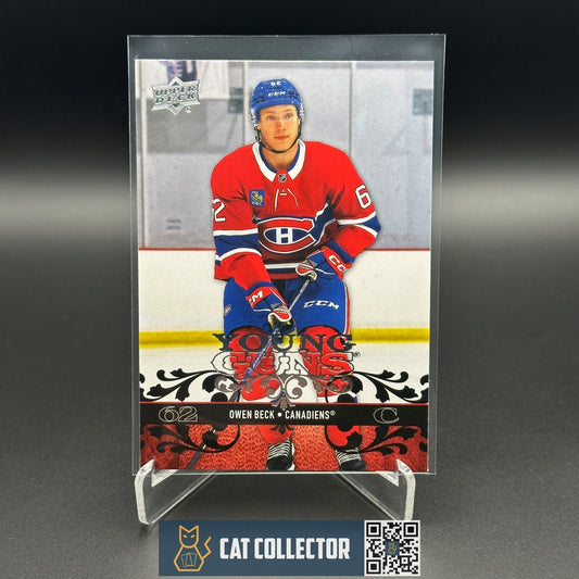2023-24 UD Extended series OWEN BECK #T-24 Retro Young guns Rookie RC