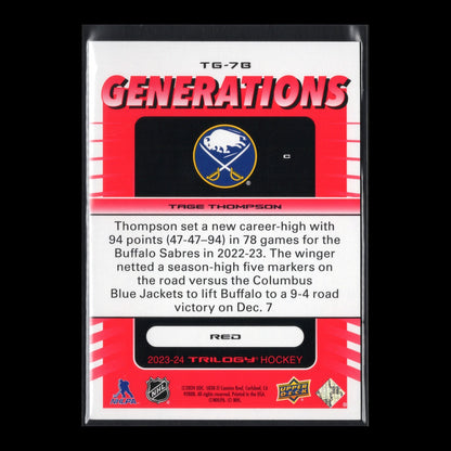 2023-24 UD Trilogy TAGE THOMPSON #TG-7B Generations Red /799