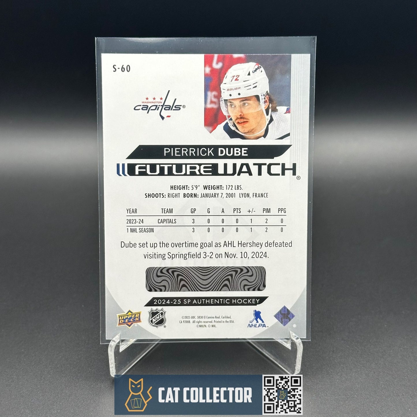 2024-25 UD SP Authentic PIERRICK DUBE #S-60 Spectrum FX Bounty