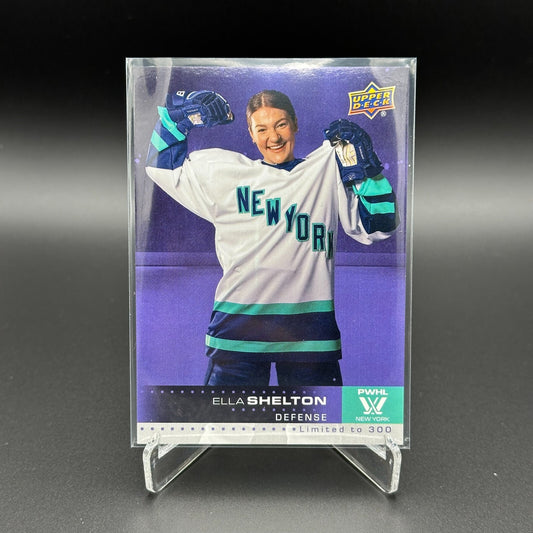 2024 UD PWHL Showcase ELLA SHELTON #16 Purple parallel /300 RC - 1st Edition!