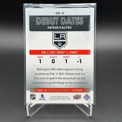 2021-22 UD Series 1 ARTHUR KALIYEV #DD-4 Debut Dates RC - Los Angeles Kings