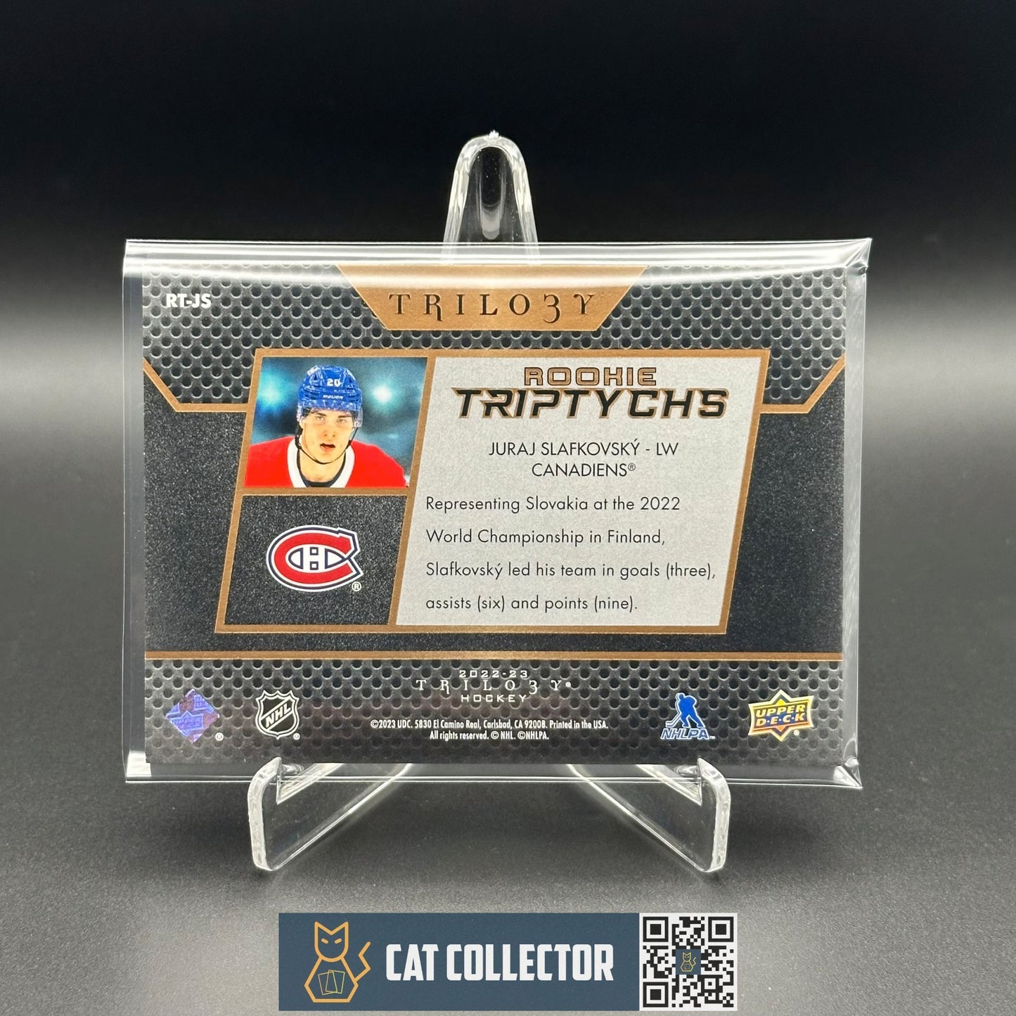 2022-23 UD Trilogy JURAJ SLAFKOVSKY #RT-JS Rookie Triptychs Montreal Canadiens