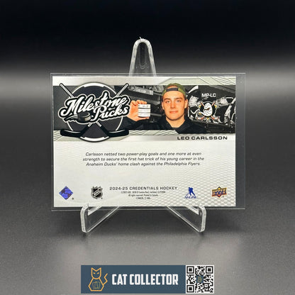 2024-25 UD Credentials LEO CARLSSON #MP-LC Milestone Pucks