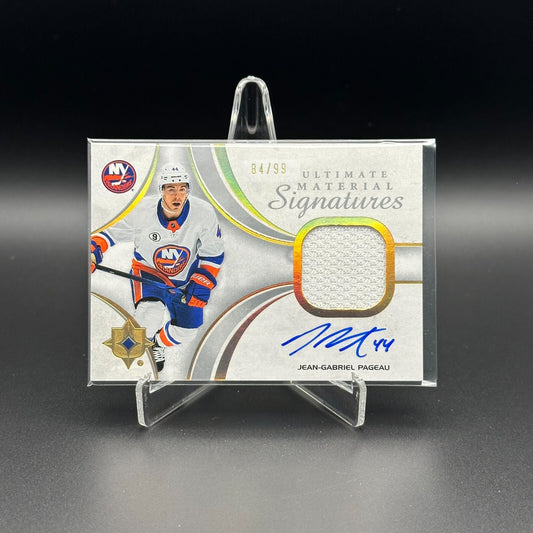 2021-22 UD Ultimate JEAN-GRABRIEL PAGEAU #UMS-JP Material Signatures /99