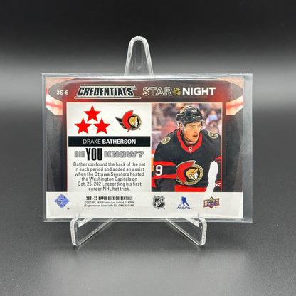 2021-22 UD Credentials DRAKE BATHERSON #3S-6 Third Star of the Night