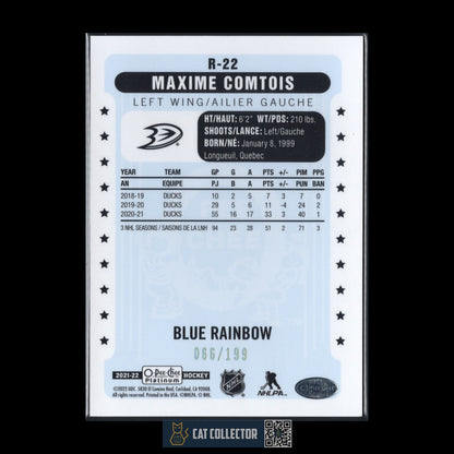 2021-22 O-Pee-Chee Platinum MAXIME COMTOIS #R-22 Retro Blue Rainbow /199