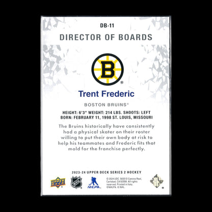 2023-24 UD Series 2 TRENT FREDERIC #DB-11 Director of boards - Boston Bruins