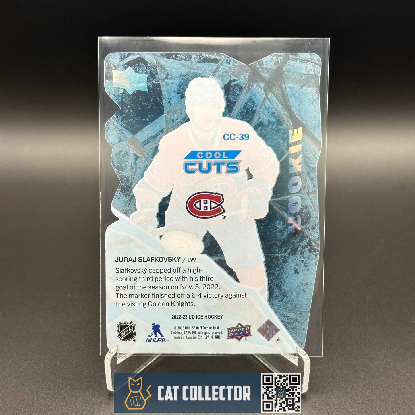2022-23 UD Ice JURAJ SLAFKOVSKY #CC-39 Cool Cuts RC Rookie - Montreal Canadiens