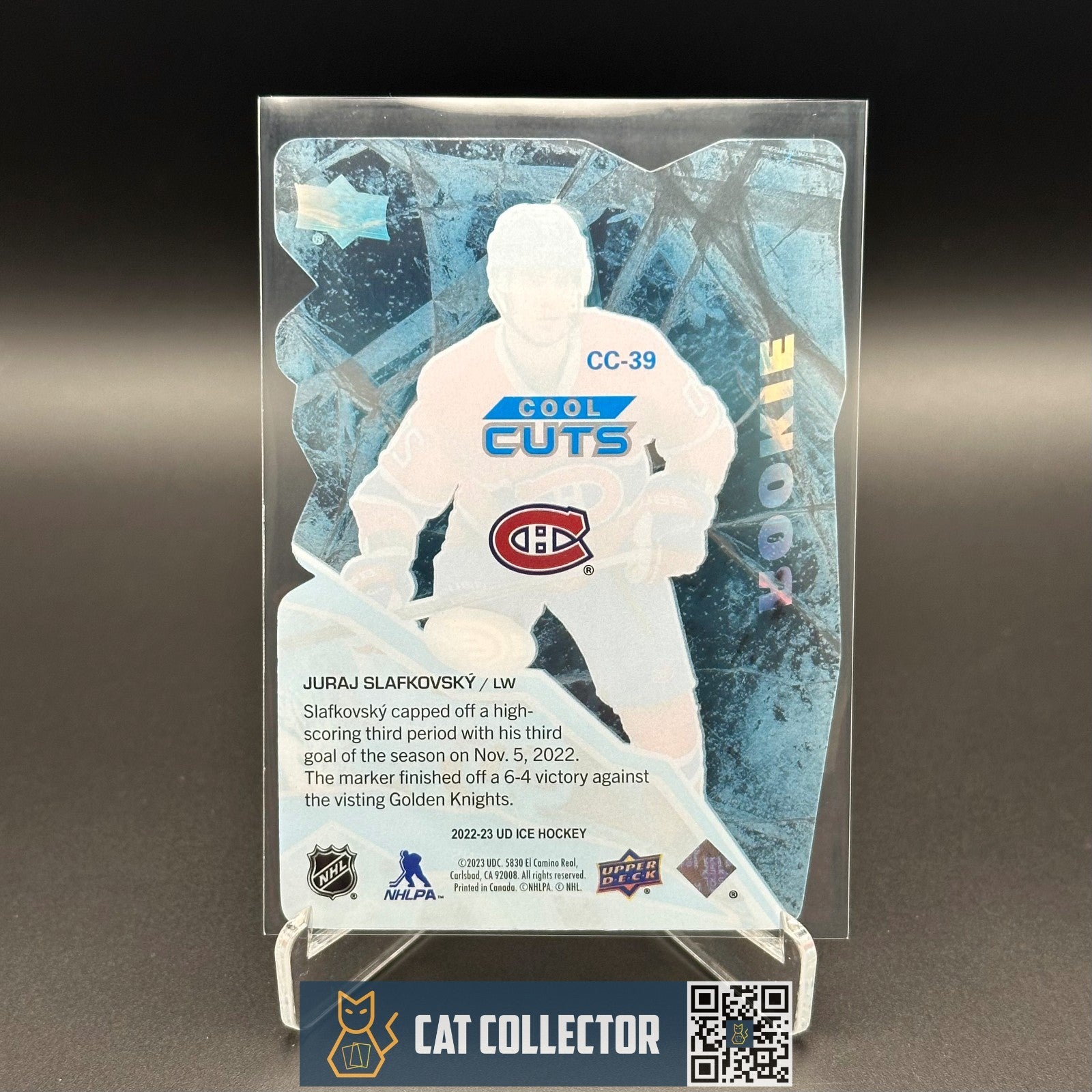 2022-23 UD Ice JURAJ SLAFKOVSKY #CC-39 Cool Cuts RC Rookie - Montreal Canadiens