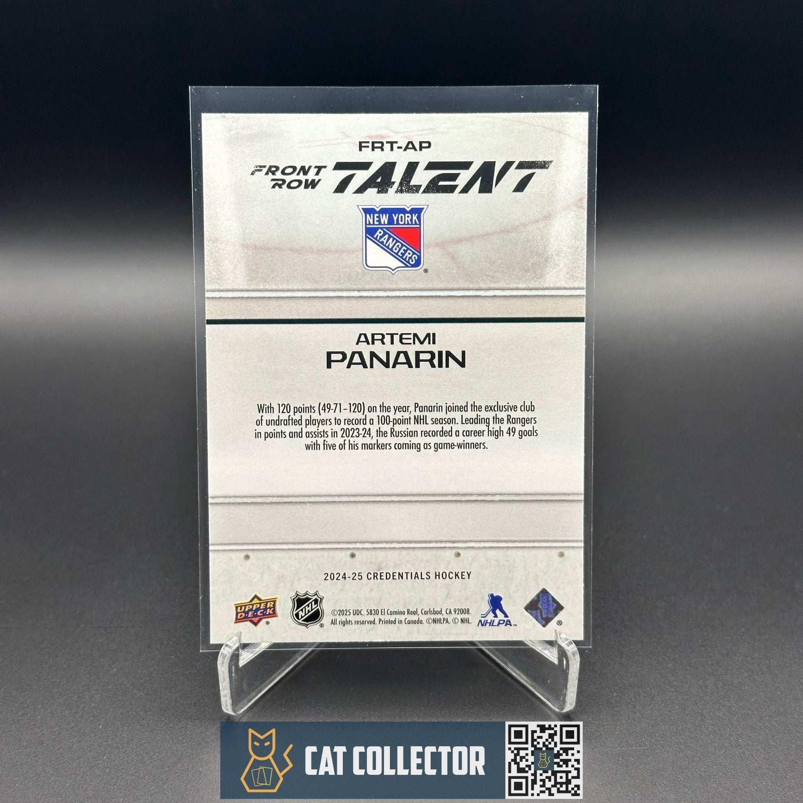 2024-25 UD Credentials ARTEMI PANARIN #FRT-AP Front Row Talent