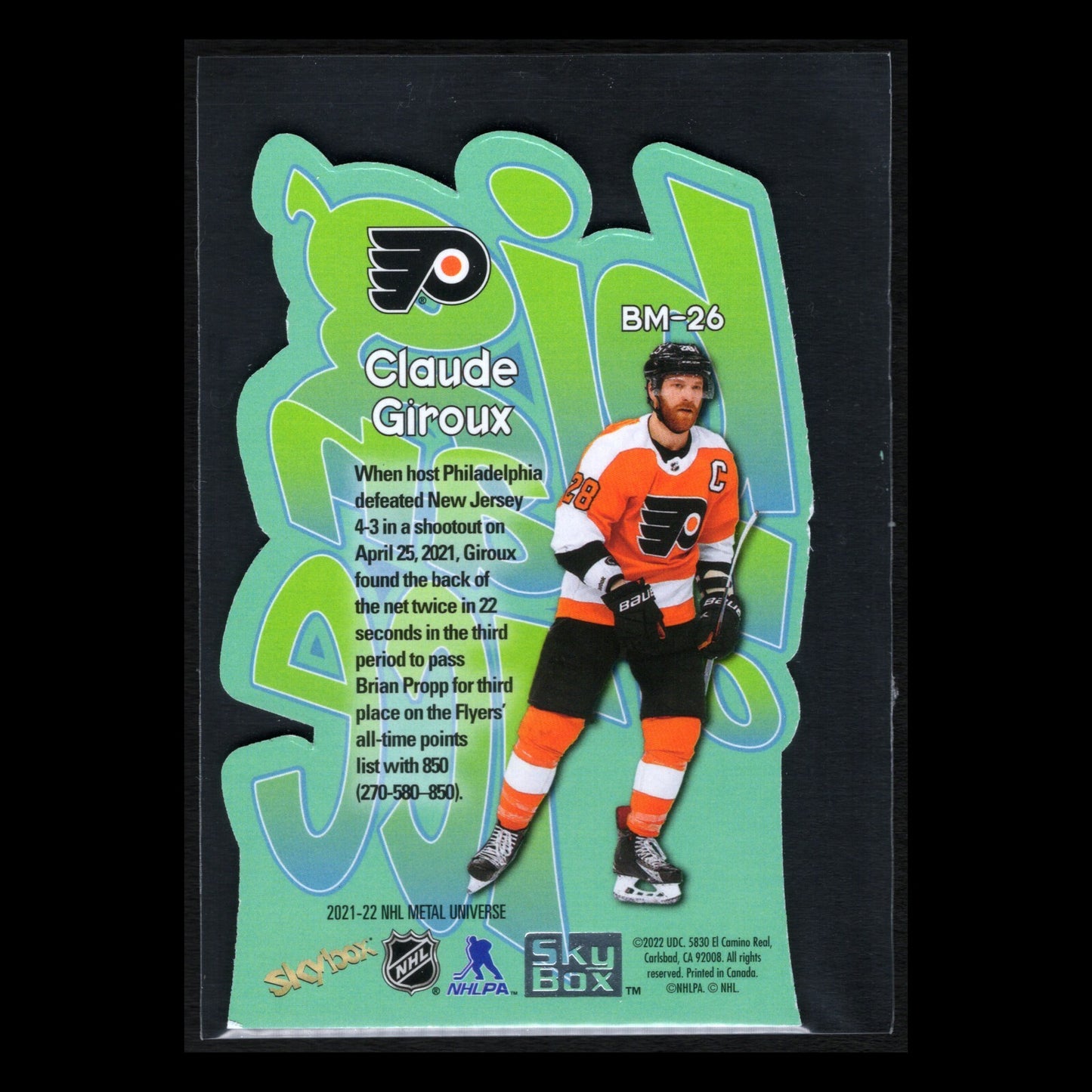 2021-22 Skybox Metal Universe CLAUDE GIROUX #BM-26 Big Man on Ice