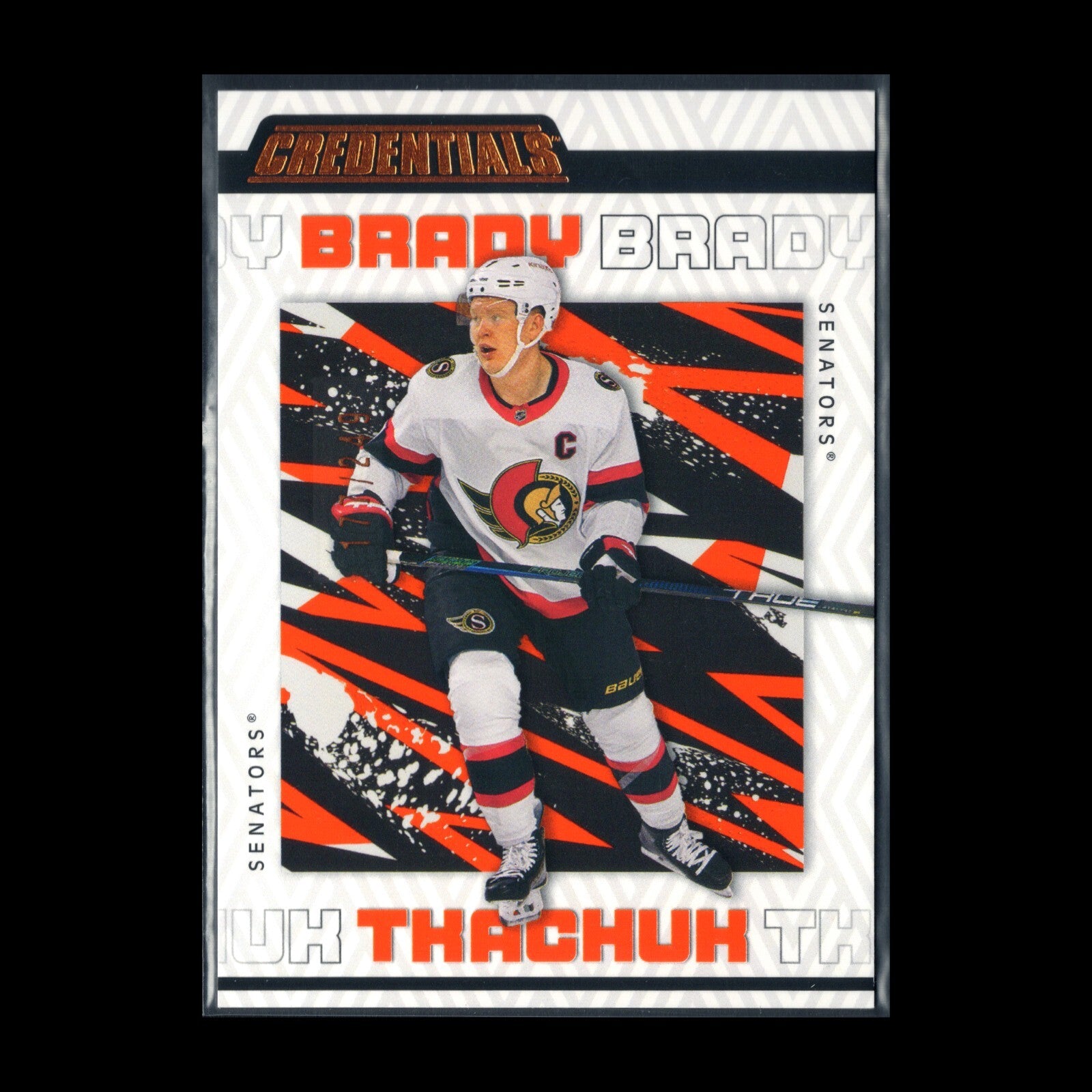 2023-24 UD Credentials BRADY TKACHUK #66 Orange /249 - Ottawa Senators
