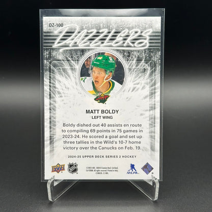 2024-25 UD Series 2 MATT BOLDY #DZ-100 Dazzlers Blue - Minnesota Wild