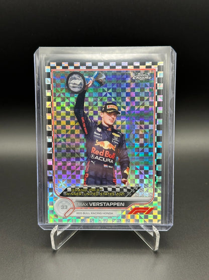 2022 Topps Chrome F1 MAX VERSTAPPEN #167 Grand Prix Winner Checker Flag