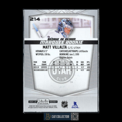2024-25 O-Pee-Chee Platinum MATT VILLALTA #214 Marquee Rookie RC