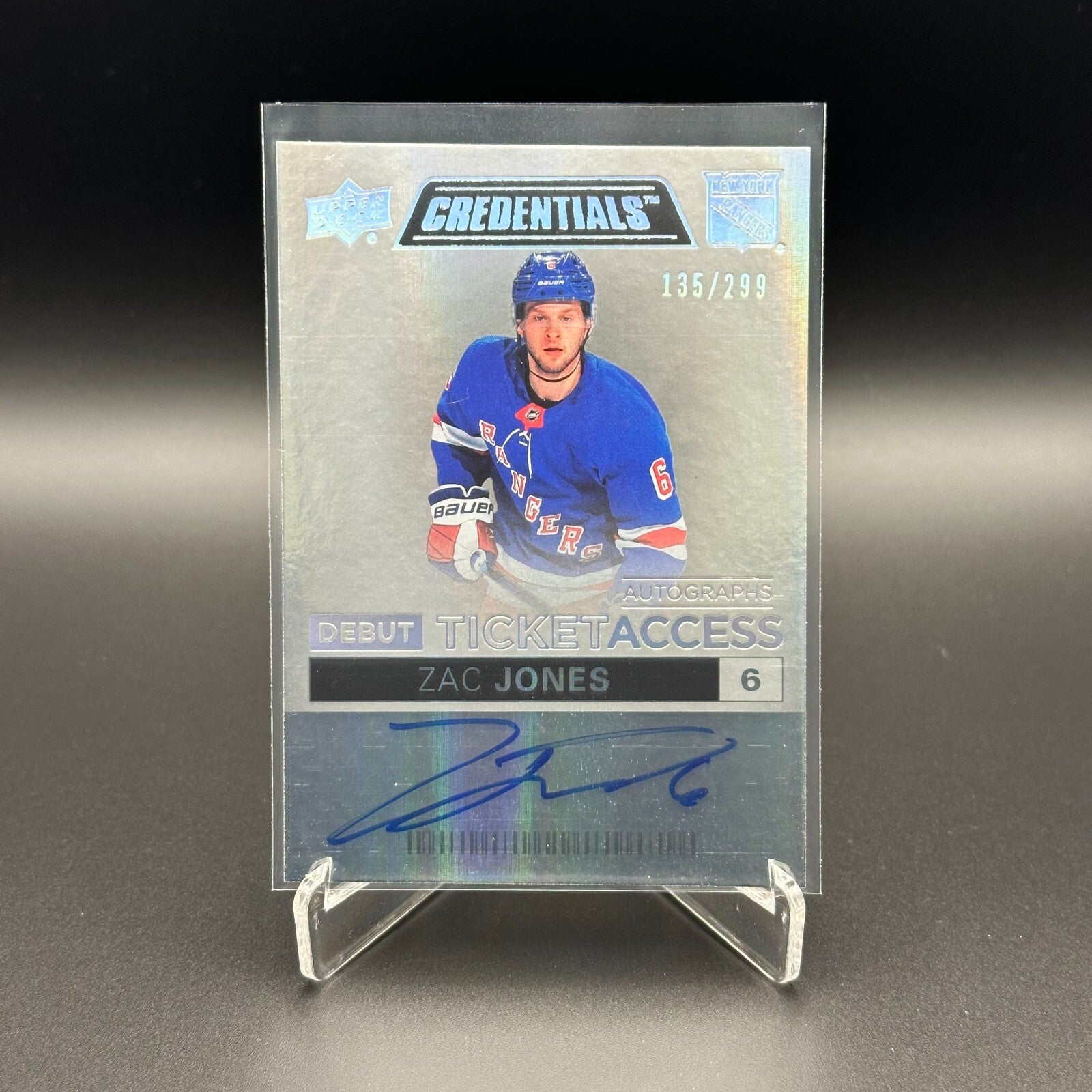 2021-22 UD Credentials ZAC JONES #DTAA-ZJ Debut Ticket Access Autographs RC /299