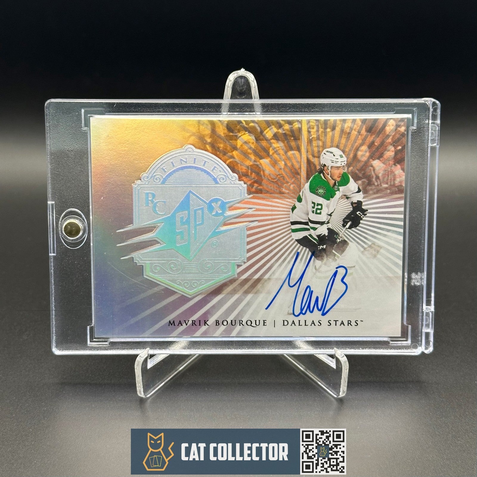 2024-25 UD SPx MAVRIK BOURQUE #F-34 Silver Spectrum Auto RC /99