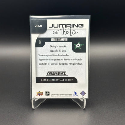 2024-25 UD Credentials LOGAN STANKOVEN #JI-LS Jumping on the ice Rookie RC