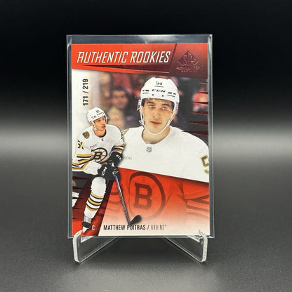 2023-24 UD SP Game Used MATTHEW POITRAS #279 Authentic Rookies Red /219