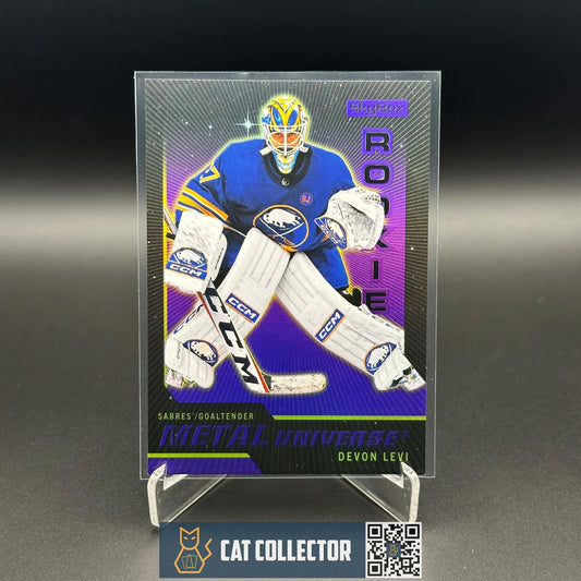 2023-24 SkyBox Metal DEVON LEVI #R-15 Rookie Retro Purple Spectrum FX /199