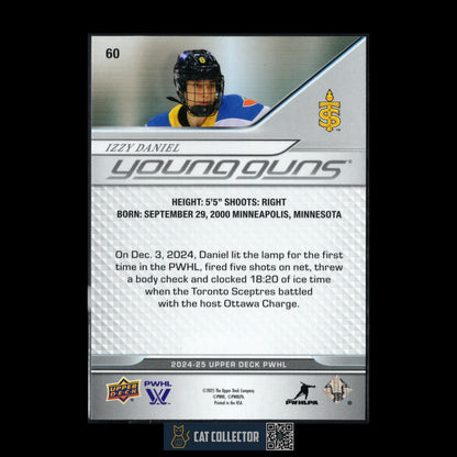2024-25 Upper Deck PWHL IZZY DANIEL #60 Young Guns RC Rookie - Toronto Sceptres