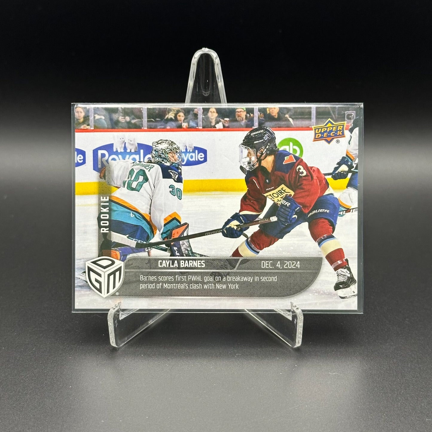 2024-25 UD PWHL Game Dated Moments CAYLA BARNES #6 Rookie RC - ONLINE EXCUSIVE!