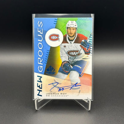 2024-25 UD SP Game Used JOSHUA ROY #NG-12 New Grooves Blue AUTO Rookie RC