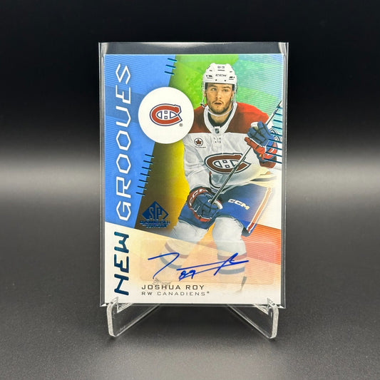 2024-25 UD SP Game Used JOSHUA ROY #NG-12 New Grooves Blue AUTO Rookie RC