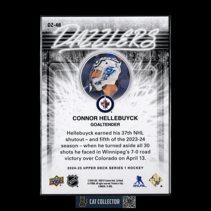 2024-25 UD Series 1 CONNOR HELLEBUYCK #DZ-48 Dazzlers Orange - Winnipeg Jets