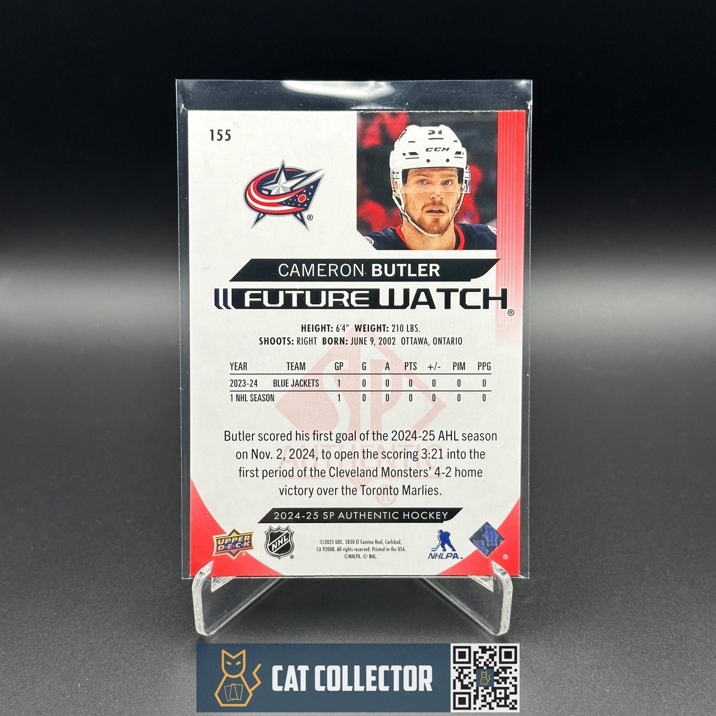2024-25 UD SP Authentic CAMERON BUTLER #155 Future Watch Limited Red RC