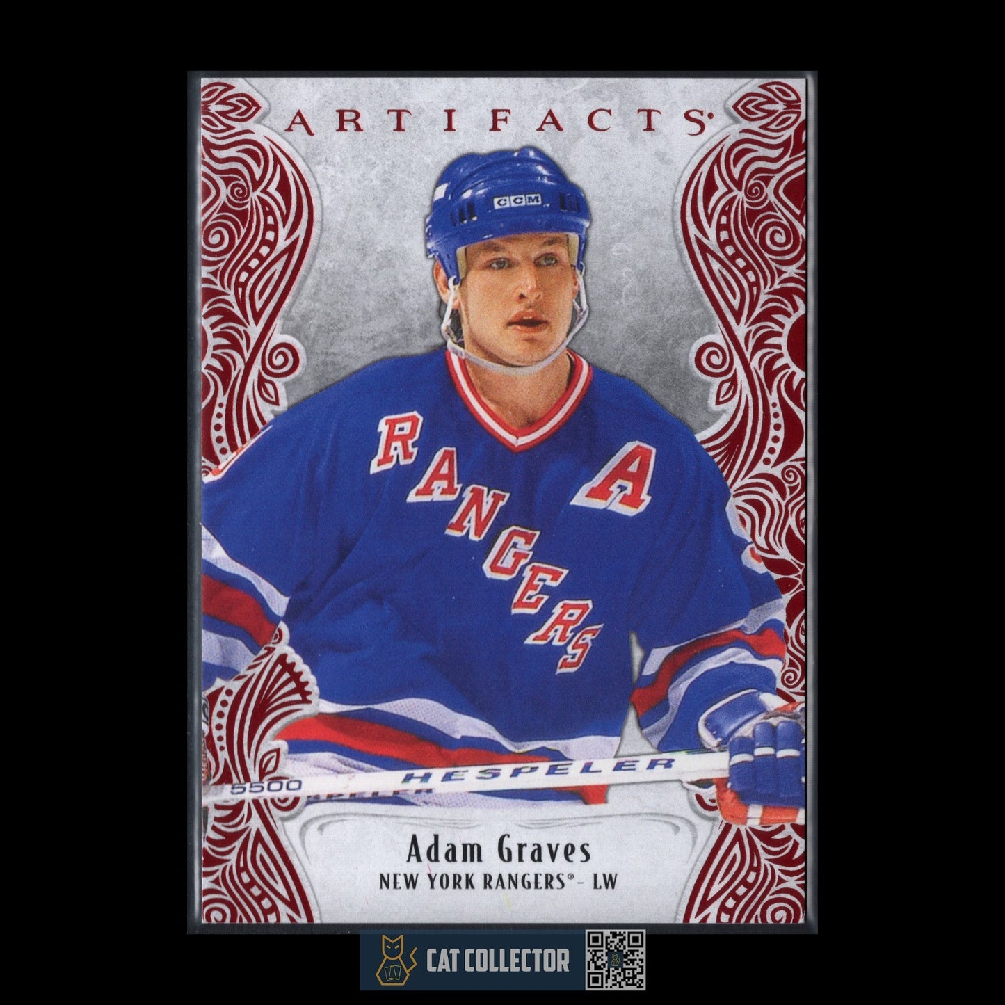 2025-26 UD Artifacts ADAM GRAVES #158 Ruby Red Legends /599