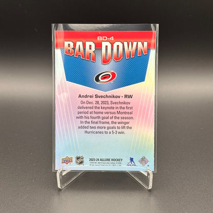 2023-24 UD Allure ANDREI SVECHNIKOV #BD-4 Bar Down - Carolina Hurricanes