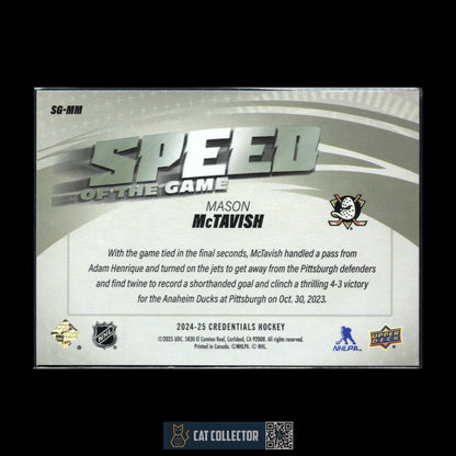 2024-25 UD Credentials MASON MCTAVISH #SG-MM Speed of the Game