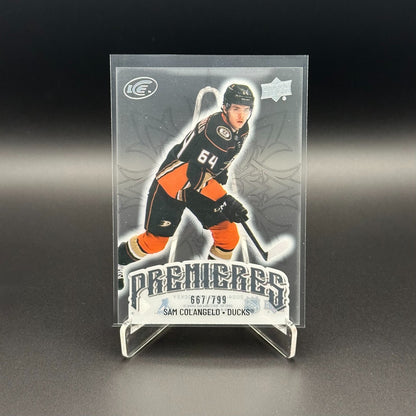 2024-25 UD Ice SAM COLANGELO #204 Premieres Rookie RC /799 - Anaheim Ducks