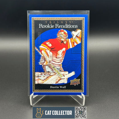 2023-24 UD Trilogy DUSTIN WOLF #RR-19 RC Rookie Renditions Blue 175/499