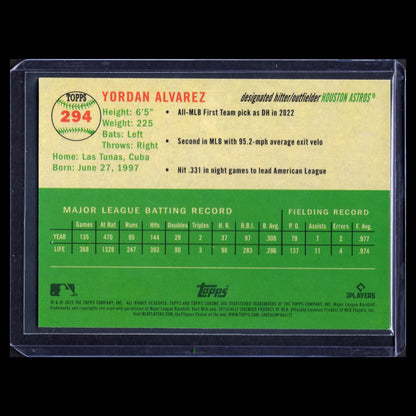 2023 Topps Chrome YORDAN ALVAREZ #294 Toile Cream/Fuchsia Lava Refractor /100