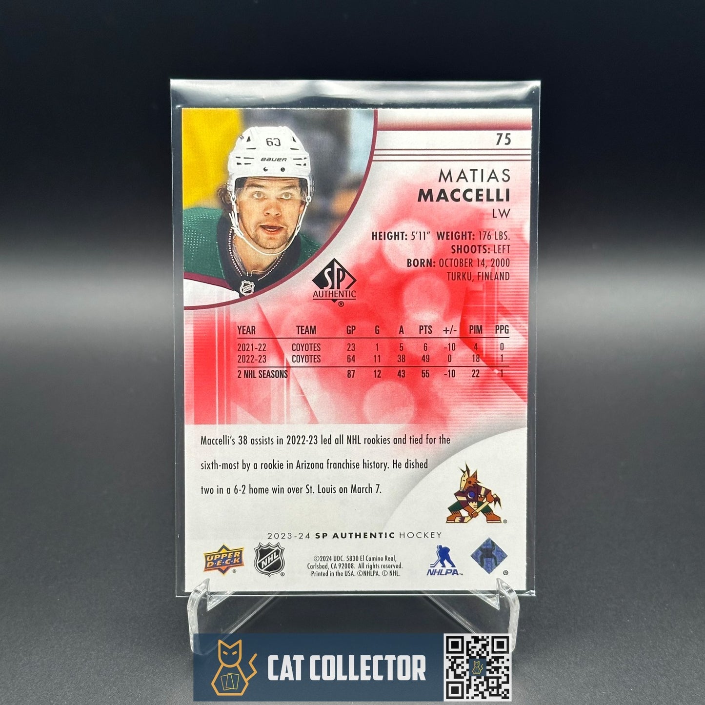 2023-24 UD SP Authentic MATIAS MACCELLI #75 Limited Red