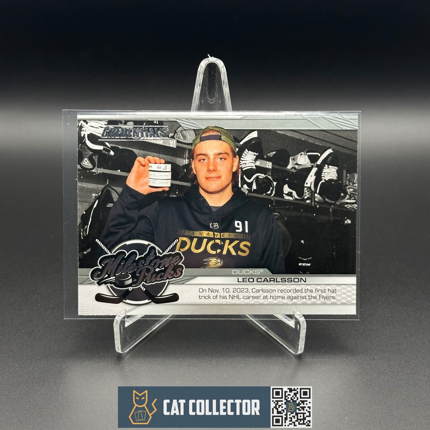 2024-25 UD Credentials LEO CARLSSON #MP-LC Milestone Pucks