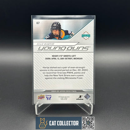 2024-25 UD PWHL ELLE HARTJE #67 Young Guns Rookie - New York Sirens