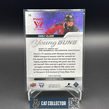 2024-25 UD PWHL EMILY CLARK #70 Young guns RC - 1st EDITION!