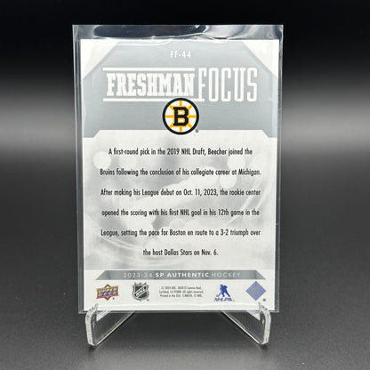 2023-24 UD SP Authentic JOHN BEECHER #FF-44 Freshman Focus RC - Boston Bruins