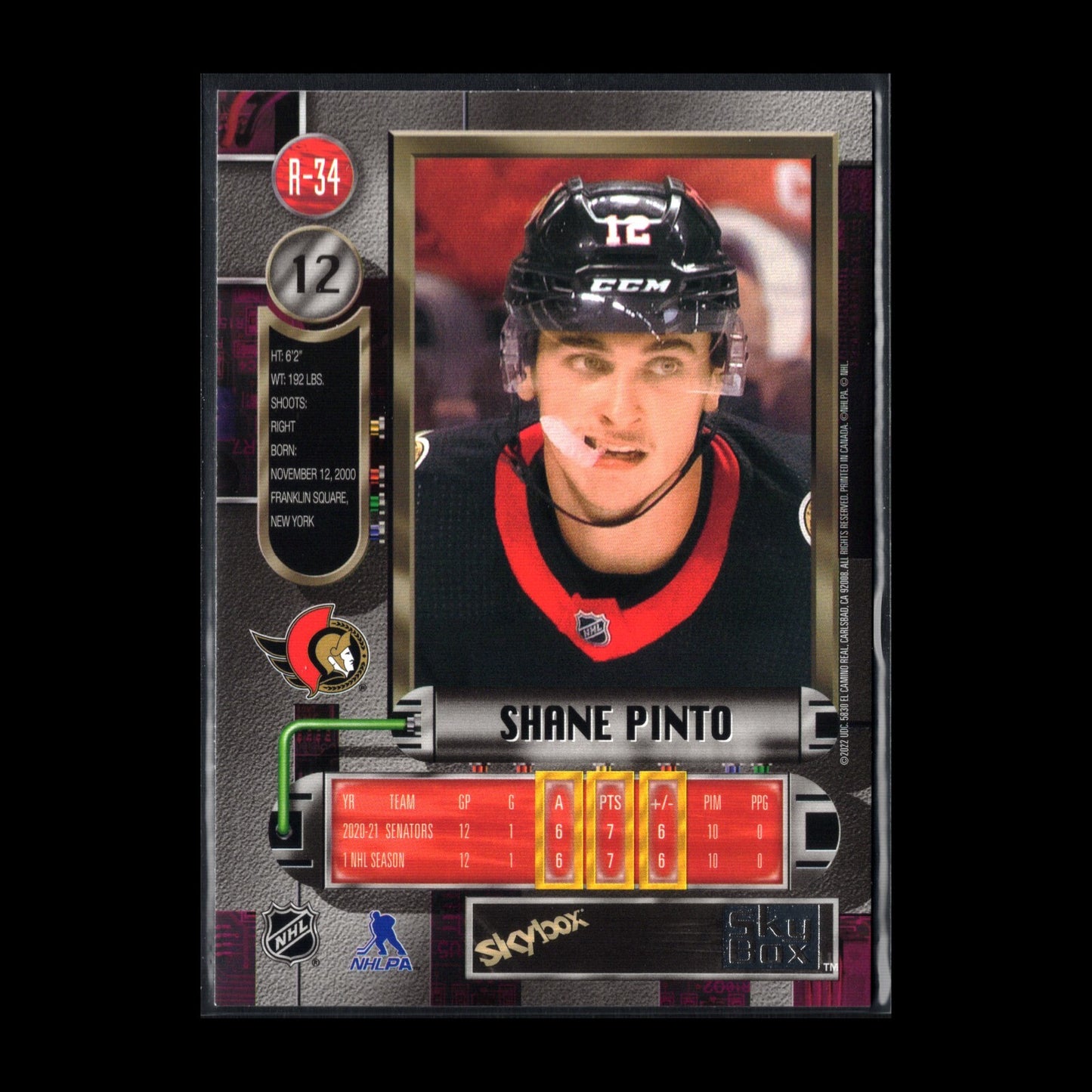 2021-22 SkyBox Metal Universe SHANE PINTO #R-34 Retro Rookies RC