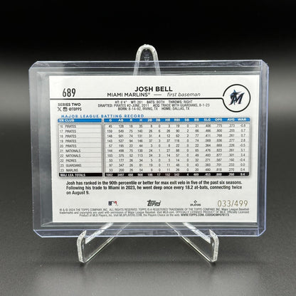 2024 Topps Series 2 JOSH BELL #689 Green foil /499 - Miami Marlins