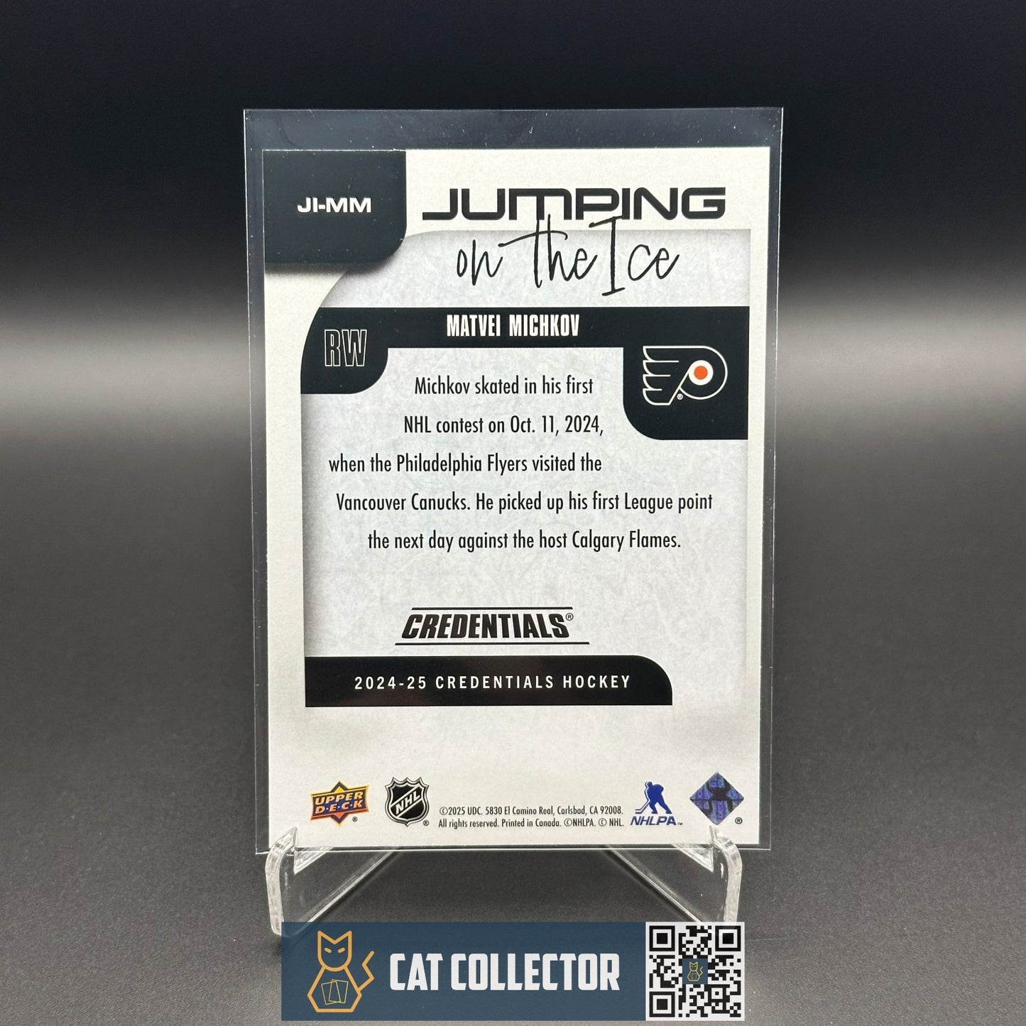 2024-25 UD Credentials MATVEI MICHKOV #JI-MM Jumping on the ice Rookie RC