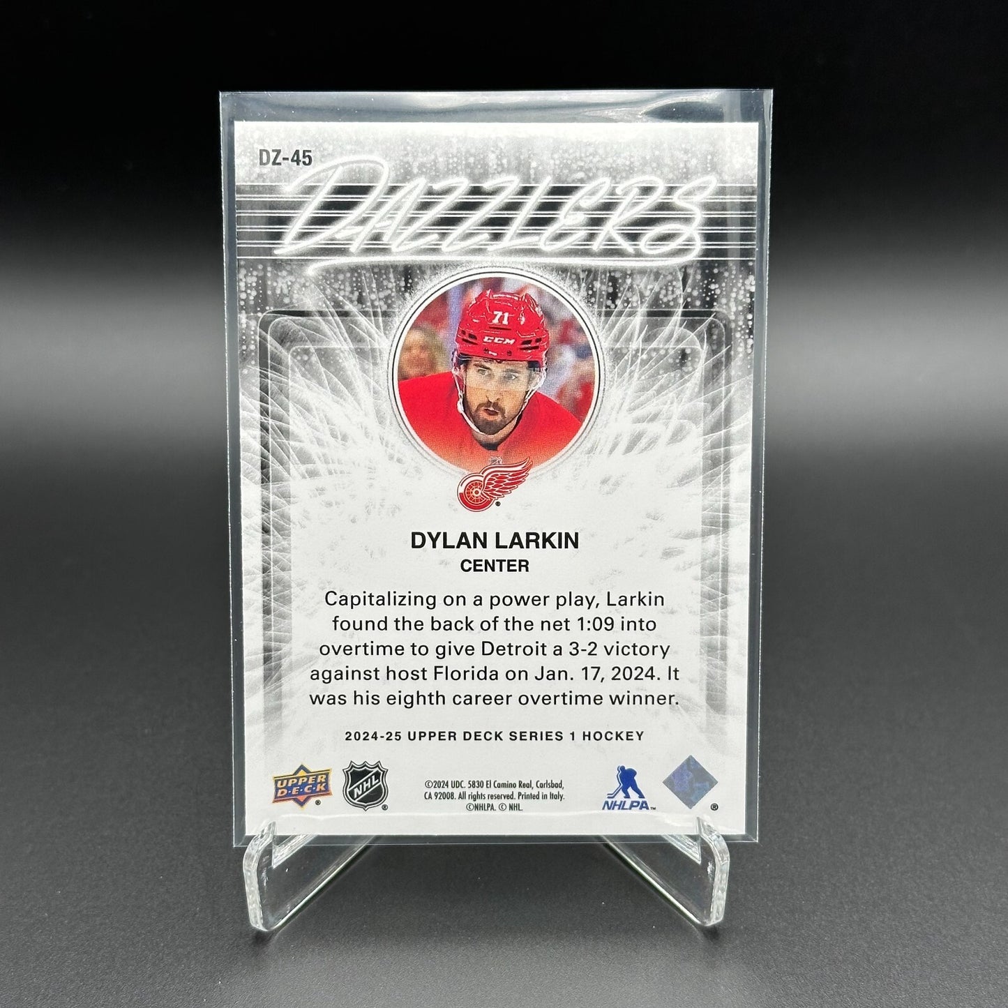 2024-25 UD Series 1 DYLAN LARKIN #DZ-45 Dazzlers Green - Detroit Red Wings