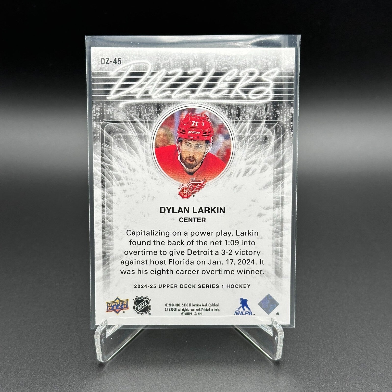 2024-25 UD Series 1 DYLAN LARKIN #DZ-45 Dazzlers Green - Detroit Red Wings