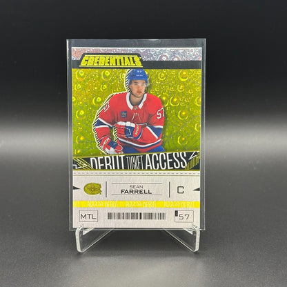 2023-24 UD Credentials SEAN FARRELL #170 Debut Ticket Access Yellow RC